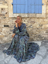Load image into Gallery viewer, NOMAD MAXI DRESS/ brown and blue paisley