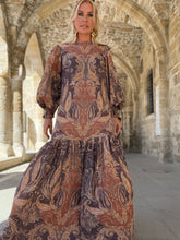Load image into Gallery viewer, MIA MAXI DRESS/ caramel brown paisley
