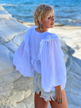 Load image into Gallery viewer, BOHEMIA BLOUSE / white cotton voile with cotton lace