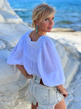 Load image into Gallery viewer, CARO BLOUSE / white cotton voile with cotton lace