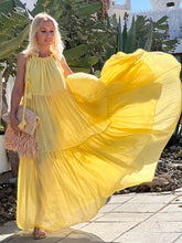 Load image into Gallery viewer, SUNSHINE MAXI DRESS with 6 mtrs volant / sunny yellow cotton voile