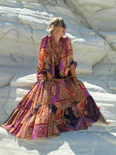 Load image into Gallery viewer, GYPSETTE MAXI SKIRT/ dpicy orange oriental print