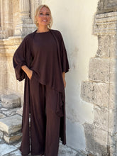 Load image into Gallery viewer, 8 KIMONO COAT / chocolate brown linen jersey