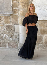 Load image into Gallery viewer, GYPSETTE MAXI SKIRT / black cotton voile