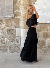 Load image into Gallery viewer, GYPSETTE MAXI SKIRT / black cotton voile