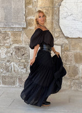 Load image into Gallery viewer, GYPSETTE MAXI SKIRT / black cotton voile