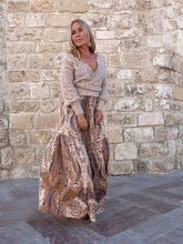 Load image into Gallery viewer, MAXI SKIRT / cafe latte paisley