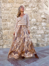 Load image into Gallery viewer, MAXI SKIRT / cafe latte paisley