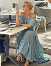 Load image into Gallery viewer, FLAMENCO TOP / sky blue cotton voile