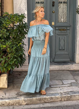 Load image into Gallery viewer, FLAMENCO TOP / sky blue cotton voile