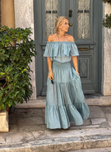 Load image into Gallery viewer, FLAMENCO TOP / sky blue cotton voile