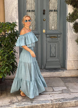 Load image into Gallery viewer, FLAMENCO TOP / sky blue cotton voile