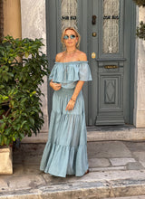 Load image into Gallery viewer, FLAMENCO TOP / sky blue cotton voile
