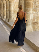 Load image into Gallery viewer, BAGGY MAXI DRESS /black cotton voile