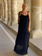 Load image into Gallery viewer, BAGGY MAXI DRESS /black cotton voile