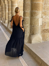 Load image into Gallery viewer, BAGGY MAXI DRESS /black cotton voile