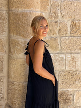 Load image into Gallery viewer, BAGGY MAXI DRESS /black cotton voile