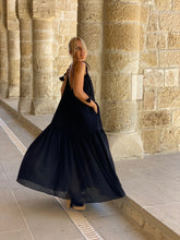 Load image into Gallery viewer, BAGGY MAXI DRESS /black cotton voile